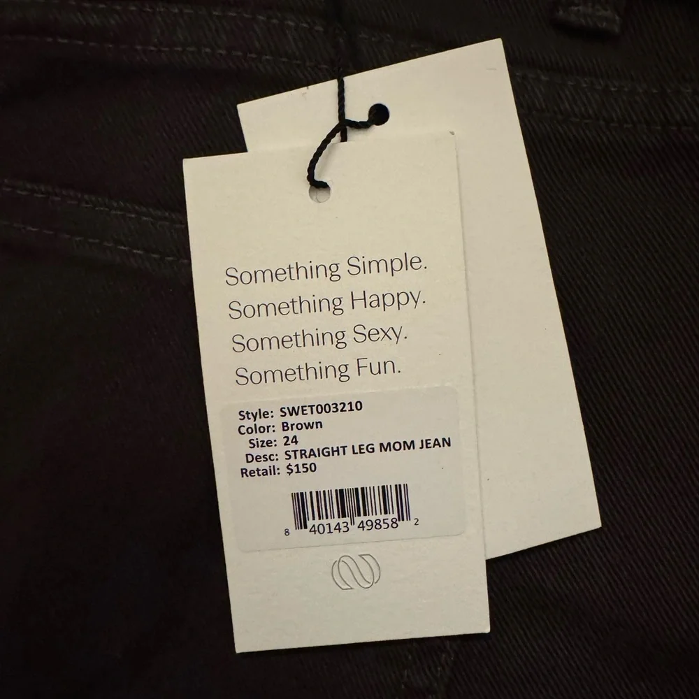 NWT Something Navy Straight Leg Mom Jeans - Picture 2 of 2